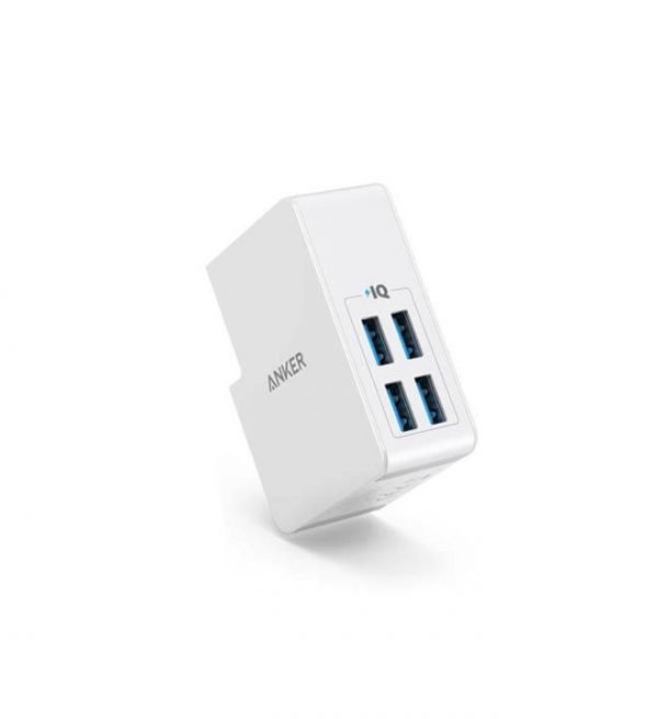 Anker 27W PowerPort 4-Port USB Wall Charger with Interchangeable UK and EU  Travel Charger in Qatar